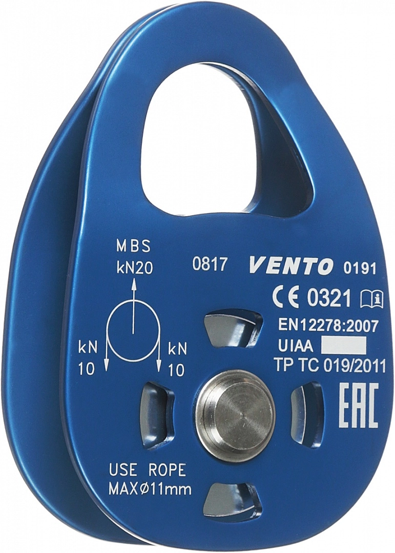 фото блок-ролик vento™ одинарный single дюраль с подшипником, vpro 0191