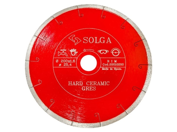 Диск алмазный Solga Diamant HARD CERAMICS сплошной (керамогранит) 200мм/25,4