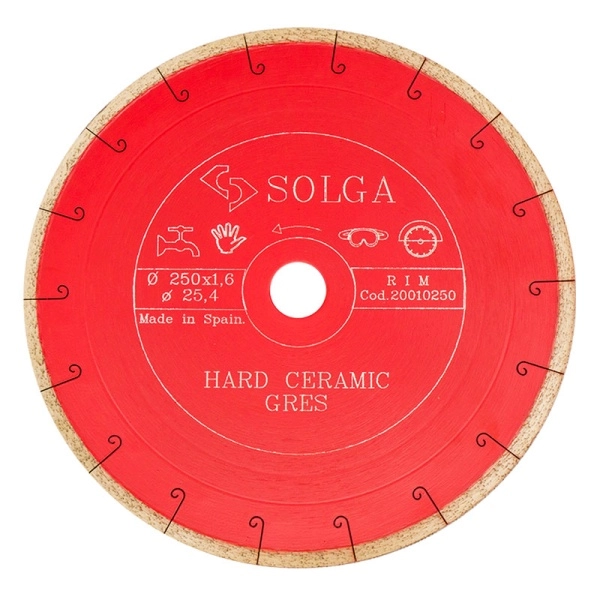 Диск алмазный Solga Diamant HARD CERAMICS сплошной (керамогранит) 250мм/25,4