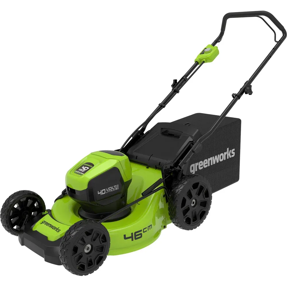 фото бесщеточная аккумуляторная газонокосилка greenworks gd40lm46hp без акб