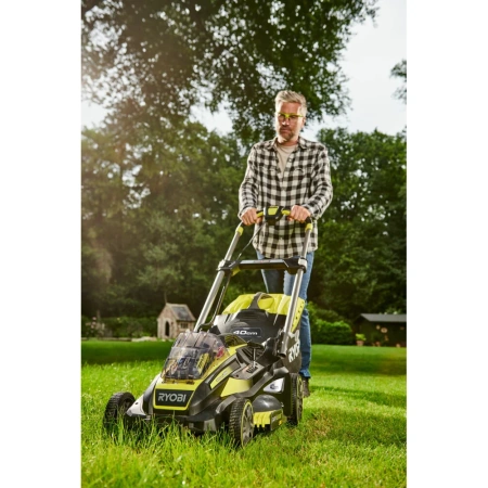 фото бесщеточная газонокосилка ryobi rlm36x41h50g