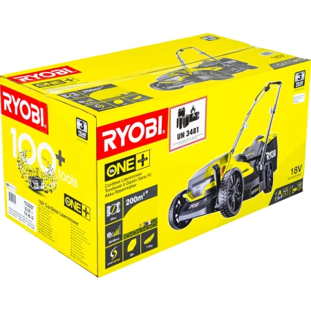 фото газонокосилка ryobi one+ rlm18x33b-40