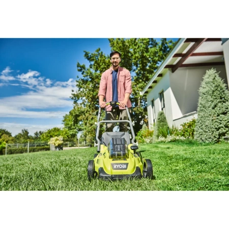 фото бесщеточная газонокосилка ryobi rlm36x41h50g